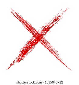 Vector hand draw sketch, Red crayon effect, false
