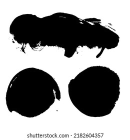 Vector hand draw sketch, Set 3 various size and shape of splat and splash Circle Splat
