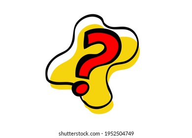 Vector Hand Draw Sketch, Thin Marker, Question Mark, Isolated on White
