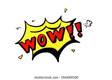 Vector Hand Draw Sketch, wow burst shout out, Isolated on White
