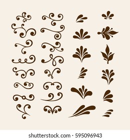 Vector hand draw vintage floral design elements. 