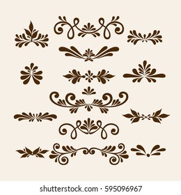 Vector hand draw vintage floral design elements. 