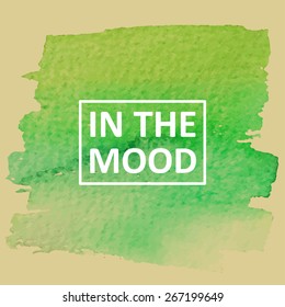 Vector hand draw watercolor background with text in frame. Eps10