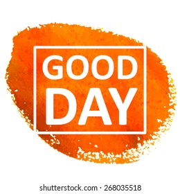 Vector hand draw watercolor background with text in frame. Eps10