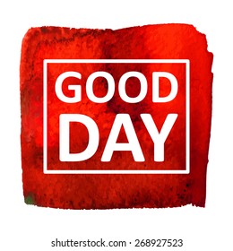 Vector hand draw watercolor background with text in frame. Eps10