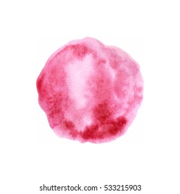 Vector hand draw watercolor red circle abstract spot