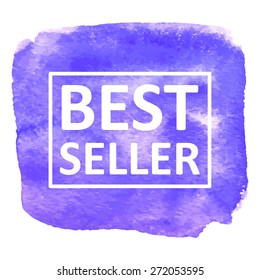 Vector hand draw watercolor spot background with text in frame for banners, advertising, cards, brochure, posters . Eps10