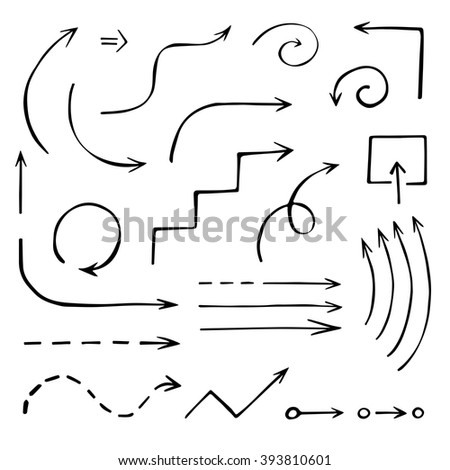 Vector hand drawing arrows 