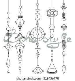 Vector Hand Drawing Boho Element Designbead Stock Vector (Royalty Free ...