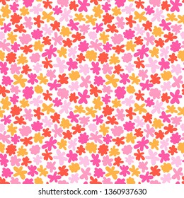 Vector hand drawing chamomiles seamless pattern background