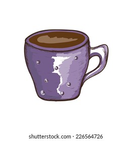 Vector hand drawing a coffee cup.