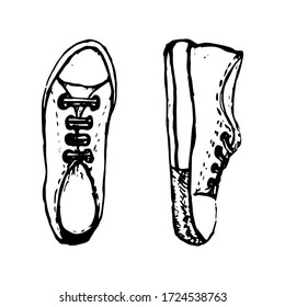 Vector hand drawing, contour doodle illustration.