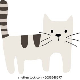 vector hand drawing of a cute cat in doodle style