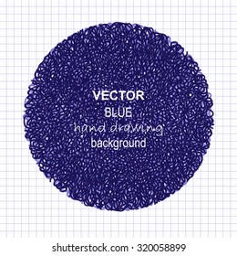 vector hand drawing dark blue round background