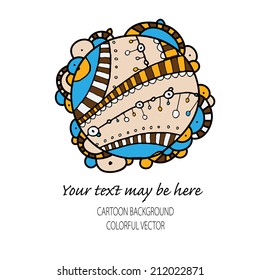 Vector hand drawing doddle ethnic card. Background with geometric elements. Eps10