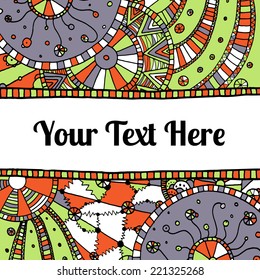 Vector hand drawing doddle ethnic pattern. Background with geometric elements. Eps10