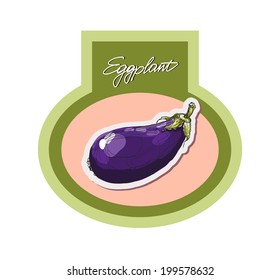 Vector hand drawing eggplant