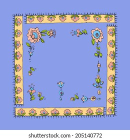 vector hand drawing flower beautiful stylized background
