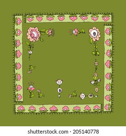vector hand drawing flower beautiful stylized background