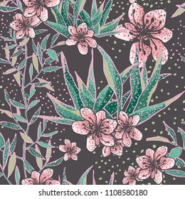 vector hand drawing flower pattern for design textile, accessories, home decor, wallpaper and other design.