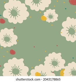 Blumen, florale Elemente, handgezeichneter Hintergrund. 