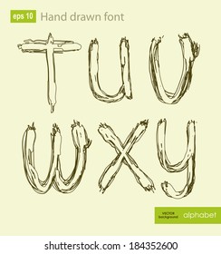 Vector hand drawing font