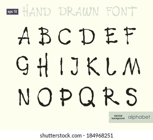   Vector hand drawing font