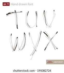   Vector hand drawing font