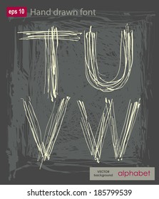 Vector hand drawing font Vector drawing alphabet