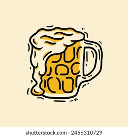 Vector de mano dibujando un vaso de cerveza