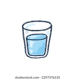 Vector - Hand drawing glass of water, Drinking water, Icon isolated vector. 