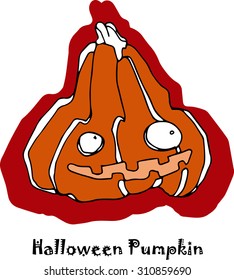 vector hand drawing Halloween pumpkin for logo and  sticker design