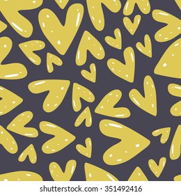 Vector hand drawing hearts seamless pattern background