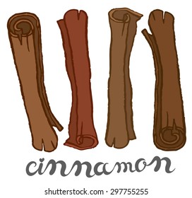 vector hand drawing illustration of cinnamon sticks