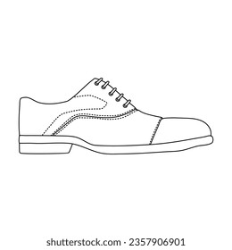 Vector hand drawing illustration with men brogue fashion shoes isolated on white background