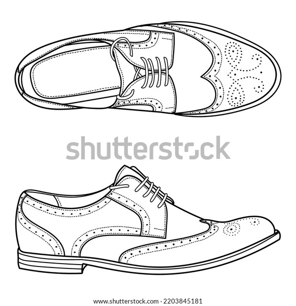 Vector Hand Drawing Illustration Men Brogue Stock Vector (Royalty Free ...