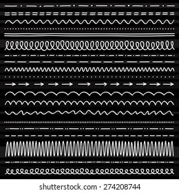  Vector hand drawing lines set.