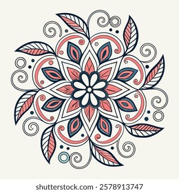 Vector Hand drawing Mandala design, Mandala pattern colored background.