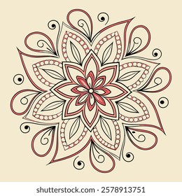 Vector Hand drawing Mandala design, Mandala pattern colored background.