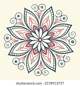 Vector Hand drawing Mandala design, Mandala pattern colored background.