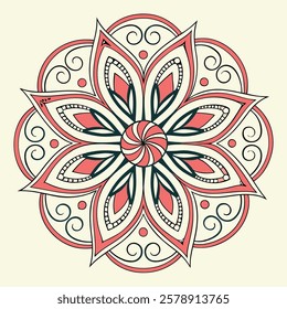 Vector Hand drawing Mandala design, Mandala pattern colored background.