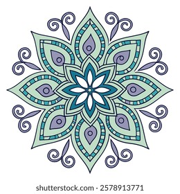 Vector Hand drawing Mandala design, Mandala pattern colored background.