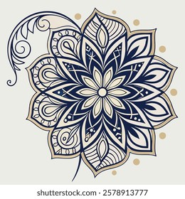 Vector Hand drawing Mandala design, Mandala pattern colored background.