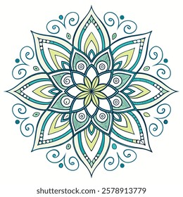 Vector Hand drawing Mandala design, Mandala pattern colored background.