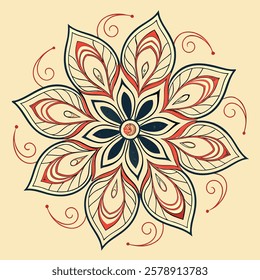 Vector Hand drawing Mandala design, Mandala pattern colored background.