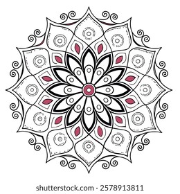 Vector Hand drawing Mandala design, Mandala pattern colored background.