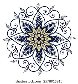 Vector Hand drawing Mandala design, Mandala pattern colored background.