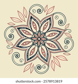 Vector Hand drawing Mandala design, Mandala pattern colored background.