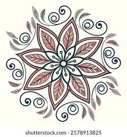 Vector Hand drawing Mandala design, Mandala pattern colored background.