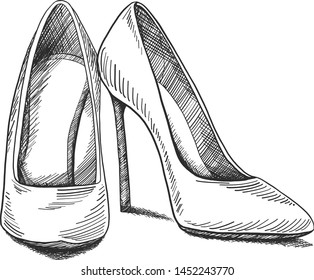 Vector hand drawing modern fashion sketch.
